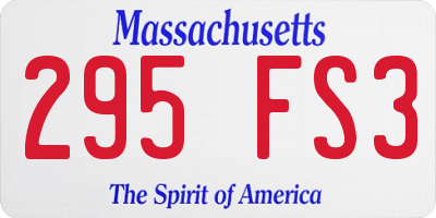 MA license plate 295FS3
