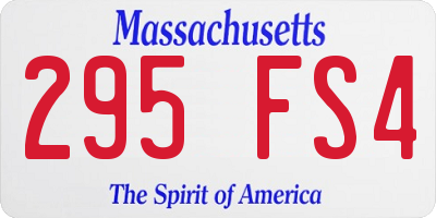 MA license plate 295FS4