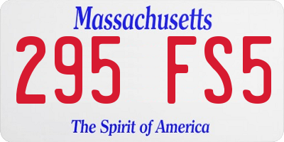 MA license plate 295FS5
