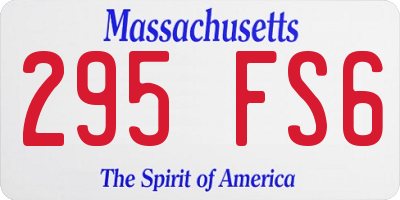 MA license plate 295FS6
