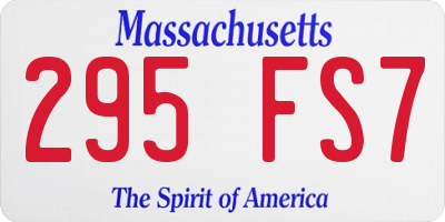 MA license plate 295FS7
