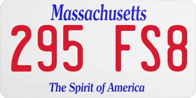 MA license plate 295FS8