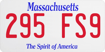 MA license plate 295FS9