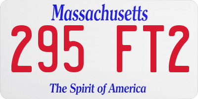 MA license plate 295FT2