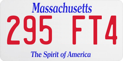MA license plate 295FT4