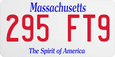 MA license plate 295FT9