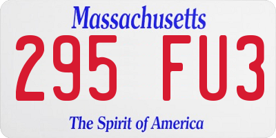 MA license plate 295FU3