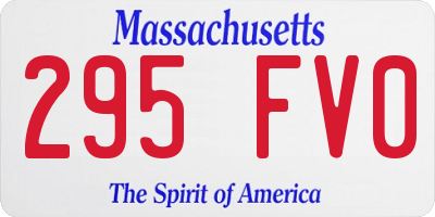 MA license plate 295FV0
