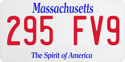 MA license plate 295FV9