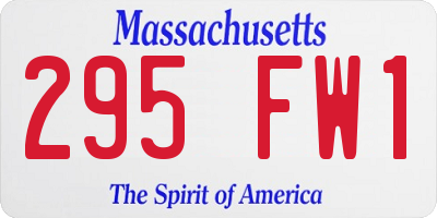 MA license plate 295FW1