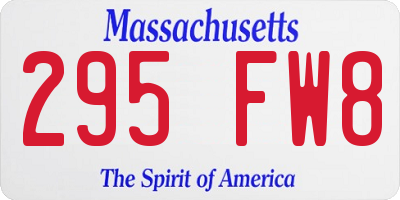 MA license plate 295FW8
