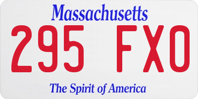 MA license plate 295FX0