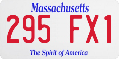 MA license plate 295FX1