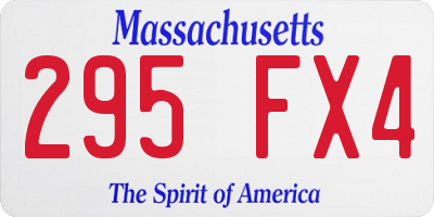 MA license plate 295FX4