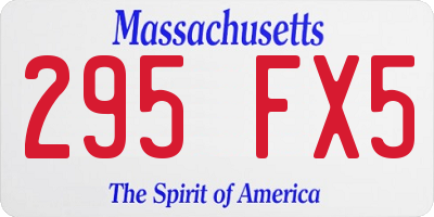 MA license plate 295FX5