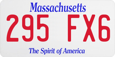 MA license plate 295FX6