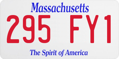 MA license plate 295FY1
