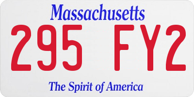 MA license plate 295FY2
