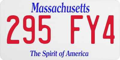 MA license plate 295FY4