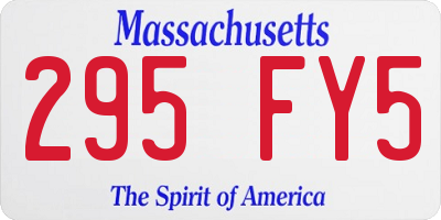 MA license plate 295FY5