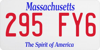 MA license plate 295FY6