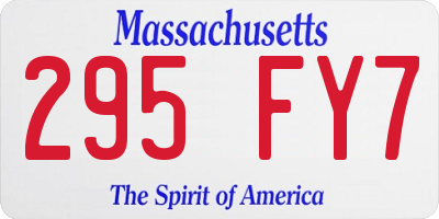 MA license plate 295FY7