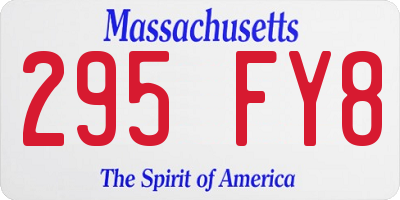 MA license plate 295FY8