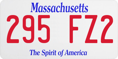 MA license plate 295FZ2