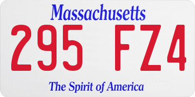 MA license plate 295FZ4