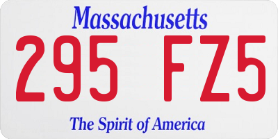 MA license plate 295FZ5