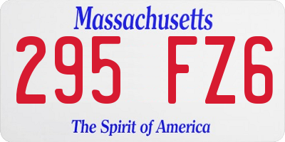 MA license plate 295FZ6