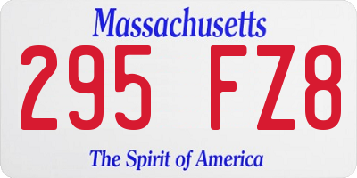 MA license plate 295FZ8