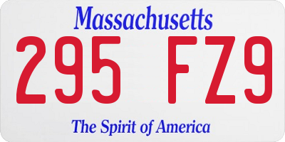 MA license plate 295FZ9