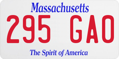 MA license plate 295GA0