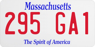 MA license plate 295GA1