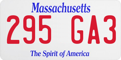 MA license plate 295GA3
