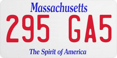 MA license plate 295GA5