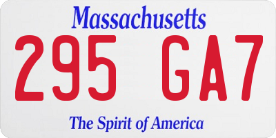 MA license plate 295GA7
