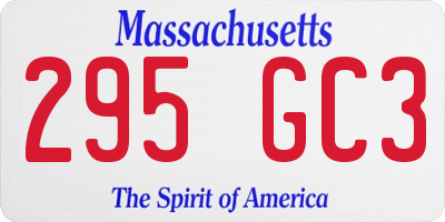 MA license plate 295GC3