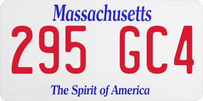 MA license plate 295GC4