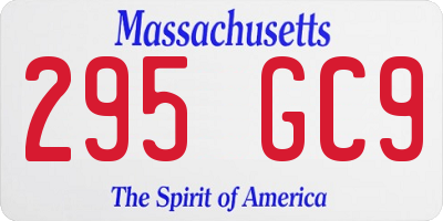 MA license plate 295GC9