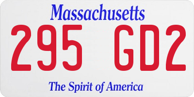 MA license plate 295GD2