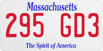 MA license plate 295GD3