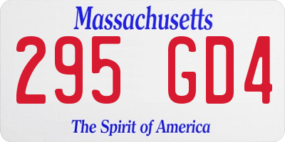 MA license plate 295GD4