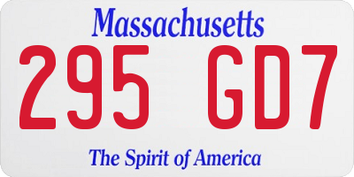 MA license plate 295GD7