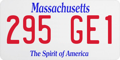 MA license plate 295GE1