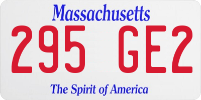 MA license plate 295GE2