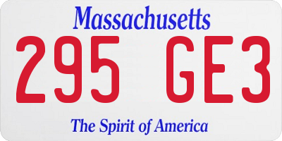 MA license plate 295GE3