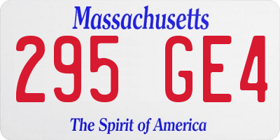 MA license plate 295GE4