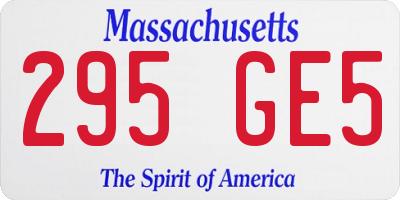 MA license plate 295GE5